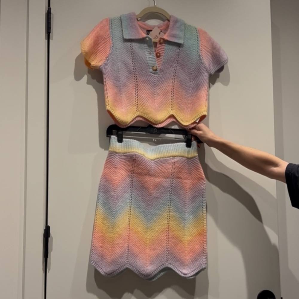 Colorful Chevron Knit Set